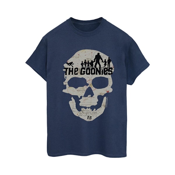 The Goonies Damklocka/Dam T-shirt i bomull med dödskalle, Boyfriend-modell, M Navy Blue M