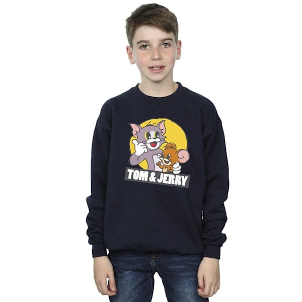 Tom And Jerry Boys Sketch Logo Sweatshirt 3-4 år Marinblå Navy Blue 3-4 Years