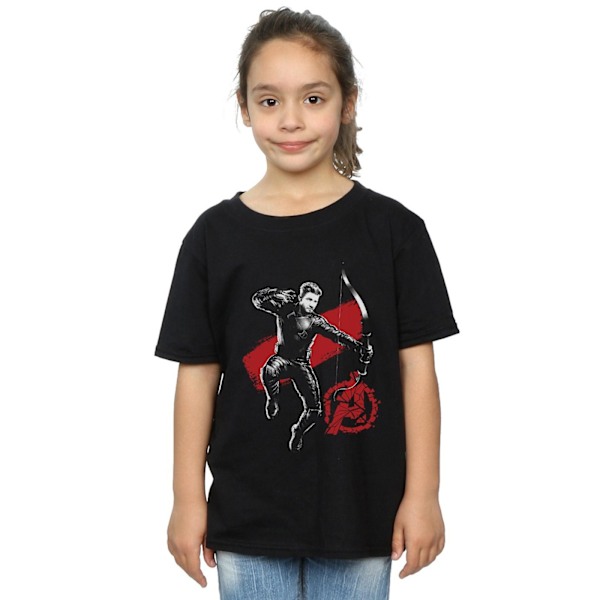 Marvel Girls Avengers Endgame Mono Hawkeye Bomull T-shirt 12-13 Black 12-13 Years