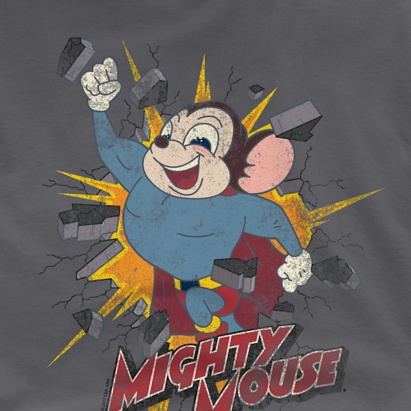 Mighty Mouse Herr T-shirt Break Through Stl L Kolgrå Charcoal L