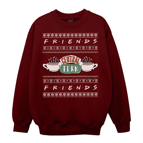 Friends Girls Fair Isle Central Perk Sweatshirt 5-6 år Bourgogne Burgundy 5-6 Years