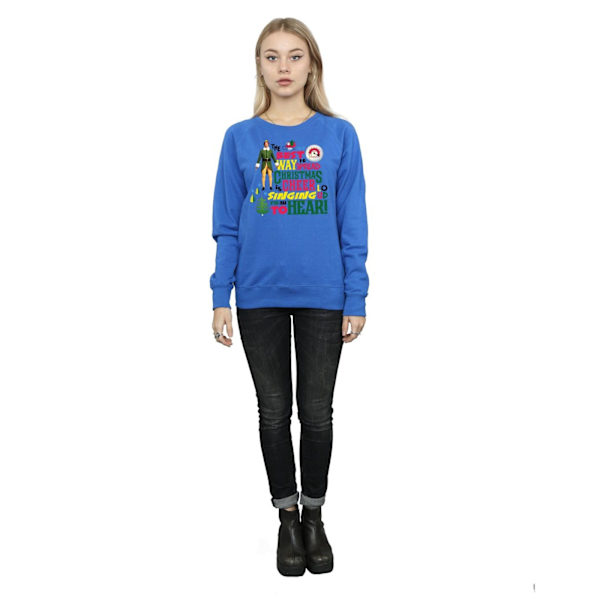 Elf Dam/Damer Julglädje Sweatshirt XXL Royal Blue Royal Blue XXL