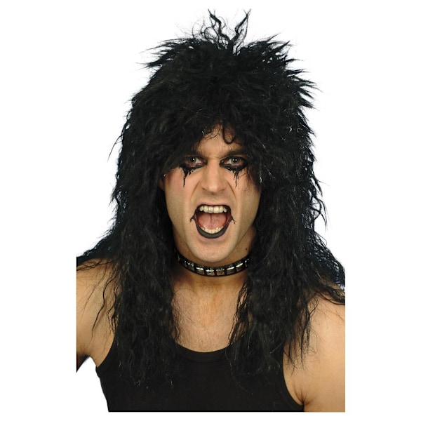 Smiffys Herr Hard Rocker Peruk One Size Svart Black One Size