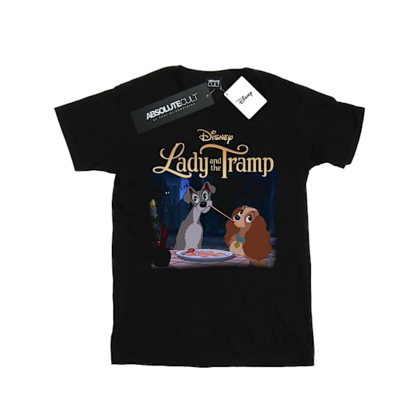 Disney Girls Lady And The Tramp Homage Bomull T-shirt 7-8 år Black 7-8 Years