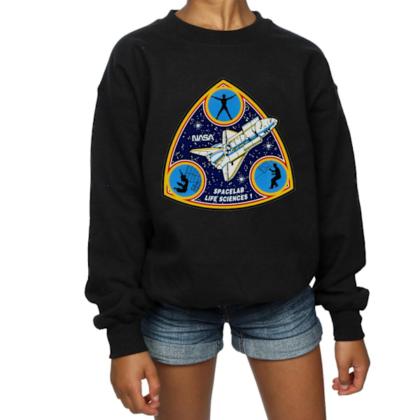 NASA Girls Classic Spacelab Life Science Sweatshirt 7-8 år B Black 7-8 Years