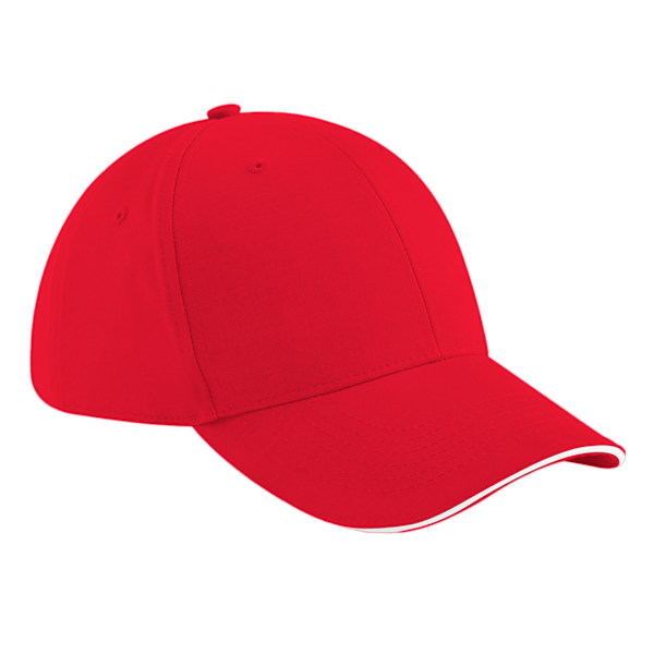 Beechfield Vuxen Unisex Athleisure Bomull Baseball Cap En Storlek Classic Red/White One Size