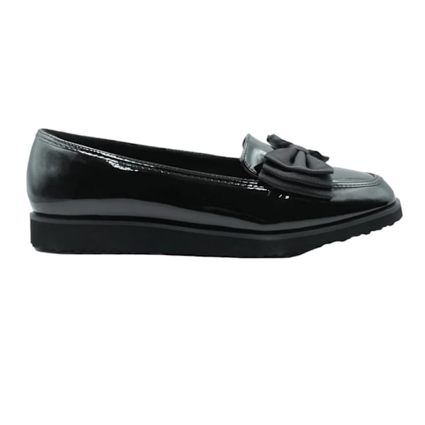 Where's That From Dam/Dam Alpha Loafers med Rosett Extra Bred Black 5 UK Extra Wide