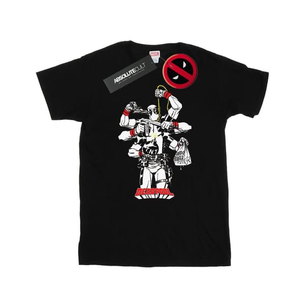 Marvel Herr Deadpool Multitasking T-shirt XL Svart Black XL