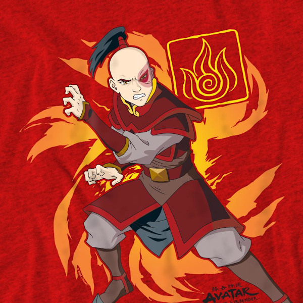 Avatar: The Last Airbender Unisex Vuxen Flame Burst Zuko T-shirt Red L