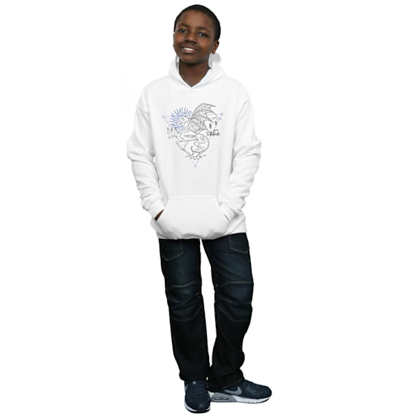 Harry Potter Pojkar Thestral Linje Konst Hoodie 9-11 År Vit White 9-11 Years