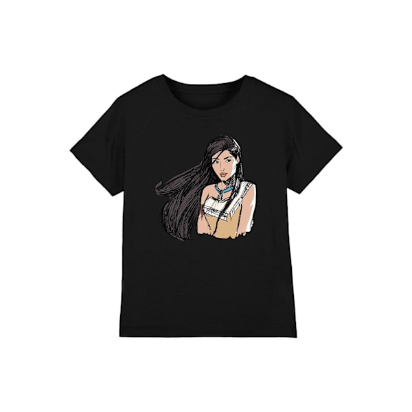 Pocahontas Barn/Barn Skiss T-Shirt 12-13 År Svart Black 12-13 Years
