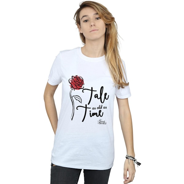 Disney Dam/Damer Saga Lika Gammal Som Tiden Ros Bomull Pojkvän White XL
