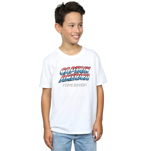 Marvel Boys Captain America AKA Steve Rogers T-shirt 7-8 år White 7-8 Years