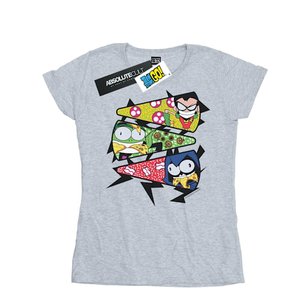 DC Comics Dam/Kvinnor Teen Titans Go Pizzabit Bomull T-shirt Sports Grey S