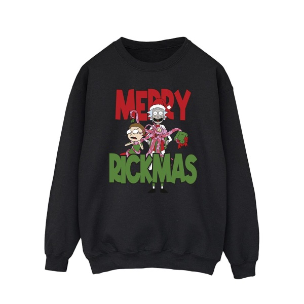 Rick And Morty Mens Merry Rickmas Sweatshirt S Svart Black S