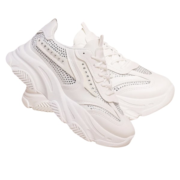 Where's That From Damklackskor Groove Diamante Chunky Trainers White 3 UK