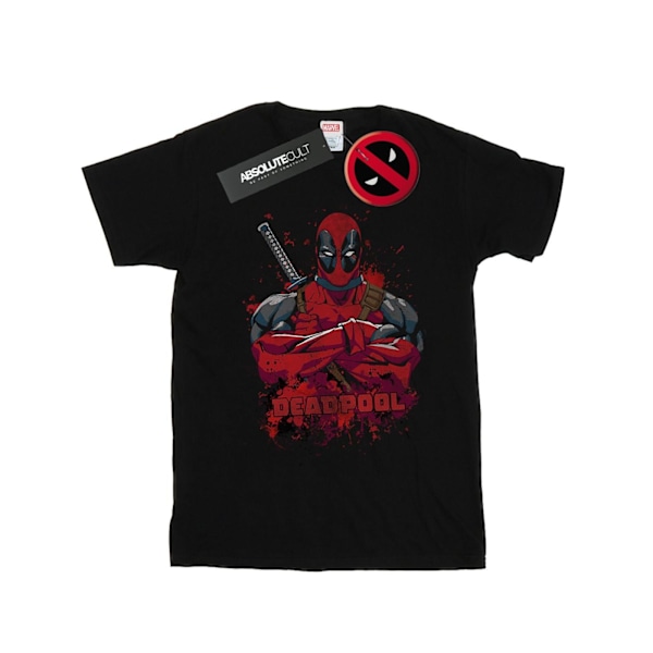 Marvel Womens/Ladies Deadpool Pose Splat Bomull Boyfriend T-Shi Black L