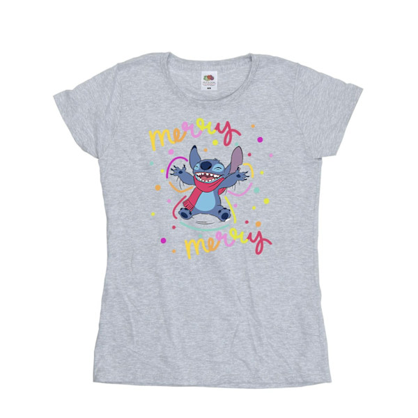 Disney Dam/Kvinnor Lilo & Stitch Merry Rainbow Bomull T-shirt Sports Grey S