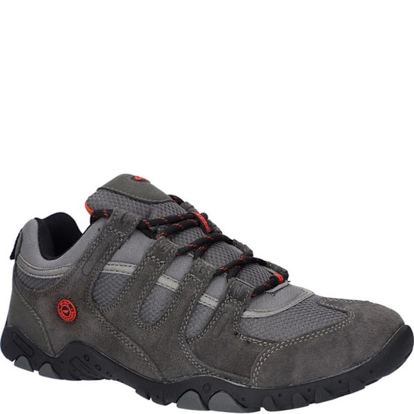 Hi-Tec Quadra II Suede Walking Shoes för män 8 UK Charcoal/Zingy R Charcoal/Zingy Red 8 UK