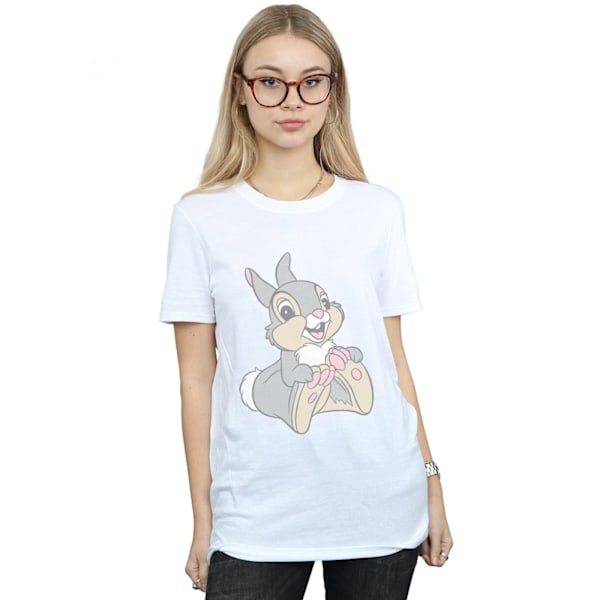 Bambi Dam/Damer Klassisk Thumper Bomull Boyfriend T-shirt S White S