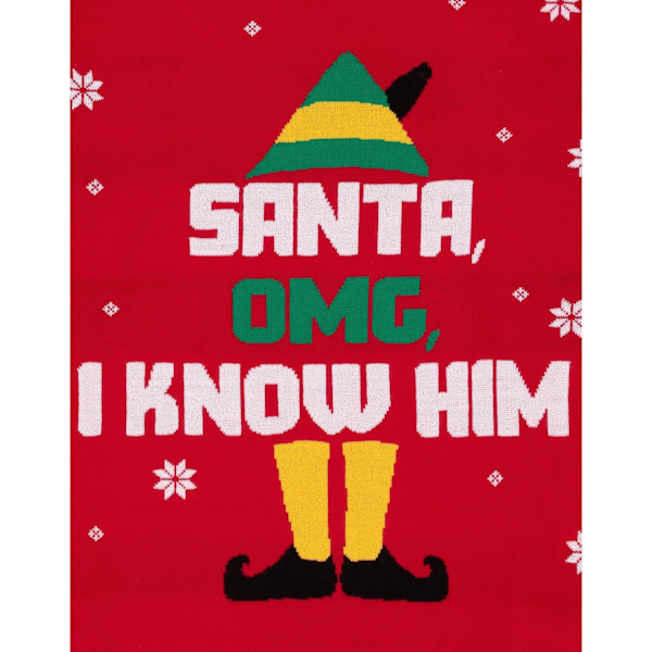 Elf Unisex Vuxen Stickad Jultröja M Röd Red M