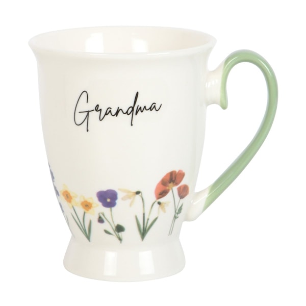 Something Different Grandma Wild Flowers Pedestal Mug One Size White/Pale Green One Size