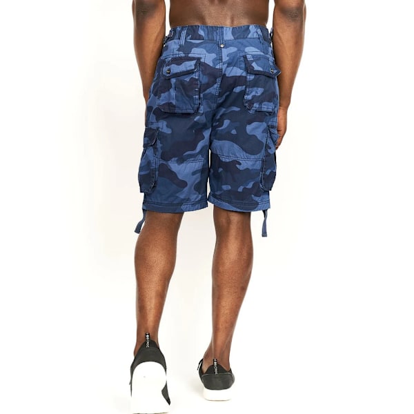 Crosshatch herr Jimster kamouflage cargoshorts 30R blå Blue 30R
