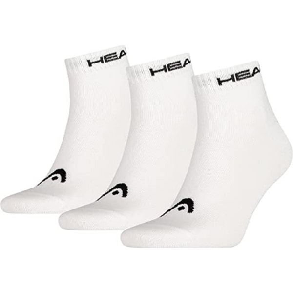 Head Mens Quarter Socks (Pack med 3) 2,5 UK-5 UK Vit/Svart White/Black 2.5 UK-5 UK