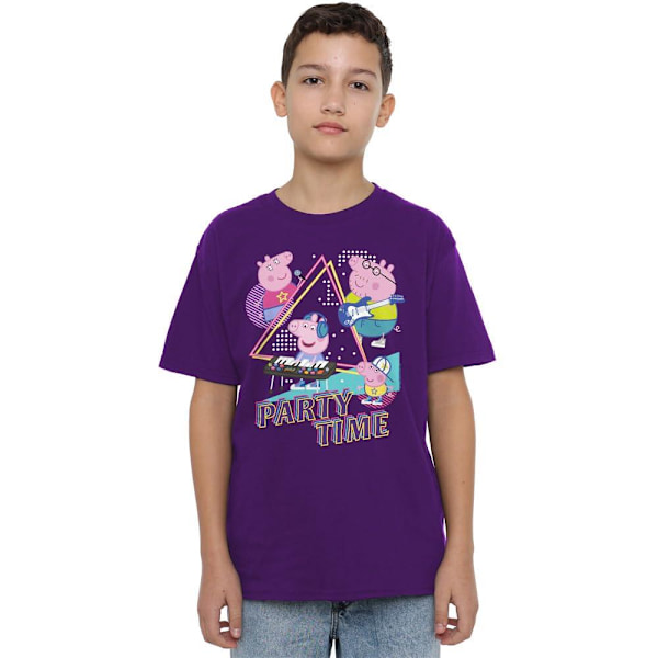 Greta Gris Barn/Kids Party Time Familj T-Shirt 12-13 År Purple 12-13 Years