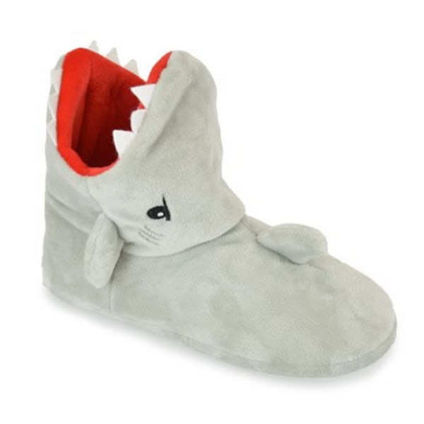 Slumberzzz Childrens/Kids Shark Tofflor 9-10 Child UK Grå Grey 9-10 Child UK