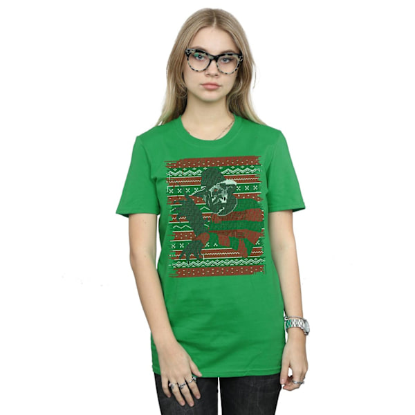 A Nightmare On Elm Street Dam/Damer Jul Fair Isle Bomull Boyfriend T-Shirt Irish Green XXL