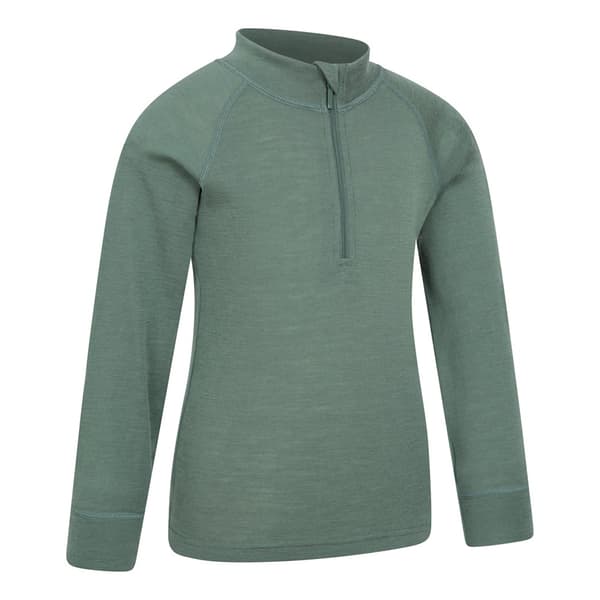 Mountain Warehouse Barn/Barn Merino Blend Half Zip Base La Khaki Green 2-3 Years