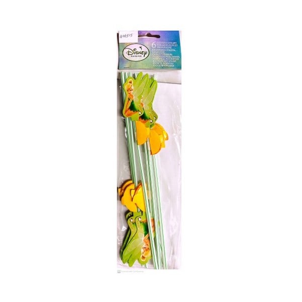 Tinkerbell engångssugrör (6-pack) One Size Grön/Gul Green/Yellow One Size
