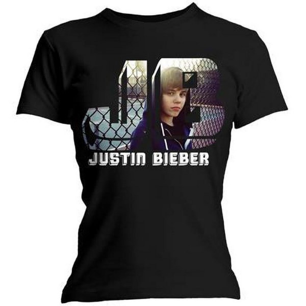 Justin Bieber Dam/Dam Fotografi Skinny T-Shirt XL Svart Black XL