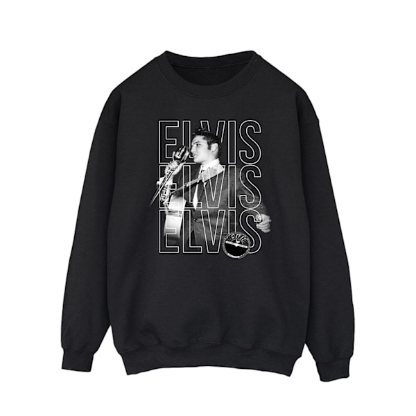 Elvis Herr Triple Logo Porträtt Sweatshirt S Svart Black S