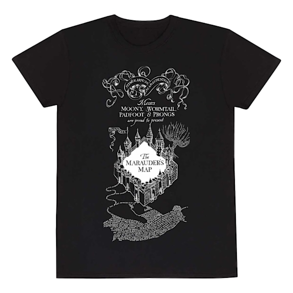 Harry Potter Unisex Vuxen Marauders Map T-Shirt XXL Svart Black XXL