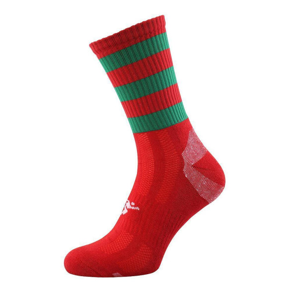 Precision Childrens/Kids Pro Hooped Socks 8 UK Child-11 UK Chil Red/Green 8 UK Child-11 UK Child