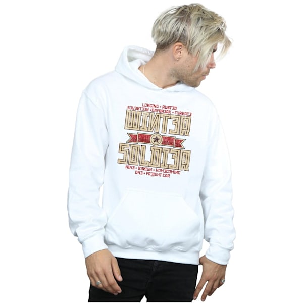 Marvel Mens Winter Soldier Trigger Badge Hoodie L Vit White L
