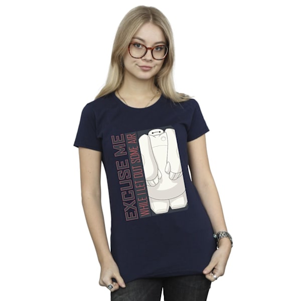 Disney Dam/Kvinnor Big Hero 6 Baymax Excuse Me Some Air Cotto Navy Blue XL