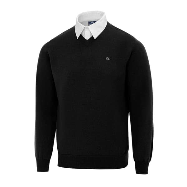 Giorgio Herrstickad V-ringad Tröja XL Svart Black XL