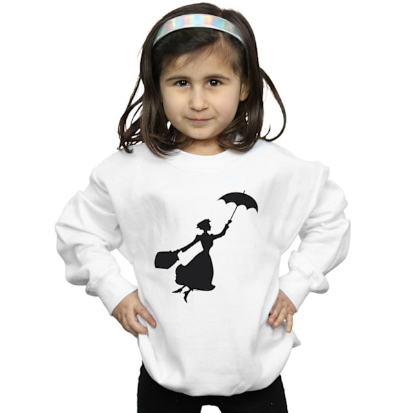 Disney Girls Mary Poppins Flygande Silhuett Sweatshirt 7-8 År White 7-8 Years