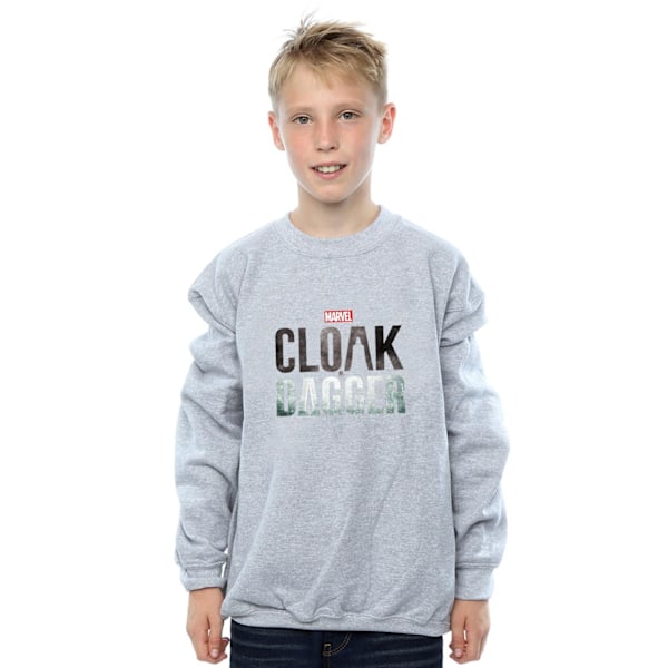 Marvel Boys Cloak And Dagger Logo Sweatshirt 7-8 År Sports G Sports Grey 7-8 Years