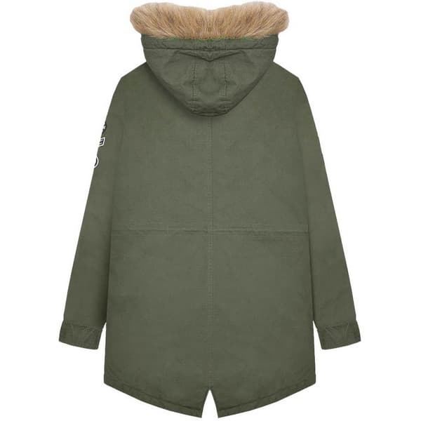 Lambretta Parka för män med Sherpafoder S Khakigrön Khaki Green S