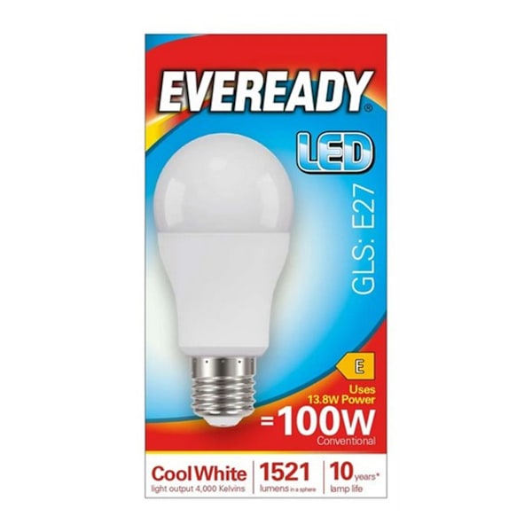 Eveready LED GLS-lampa, en storlek, kall vit Cool White One Size