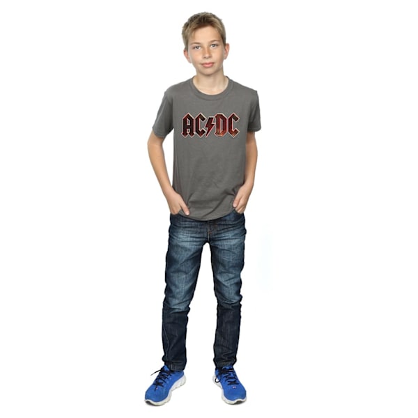 AC/DC Boys Logo Raw Distressed T-Shirt 5-6 år Charcoal Charcoal 5-6 Years