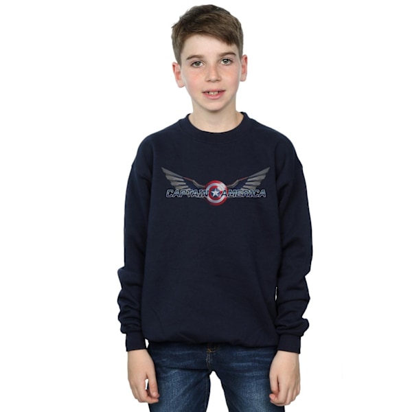 Marvel Boys Falcon And The Winter Soldier Captain America Logo Navy Blue 7-8 Years