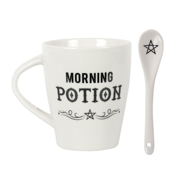 Something Different Morning Potion Keramisk Mugg Set En Storlek Whi White/Black One Size