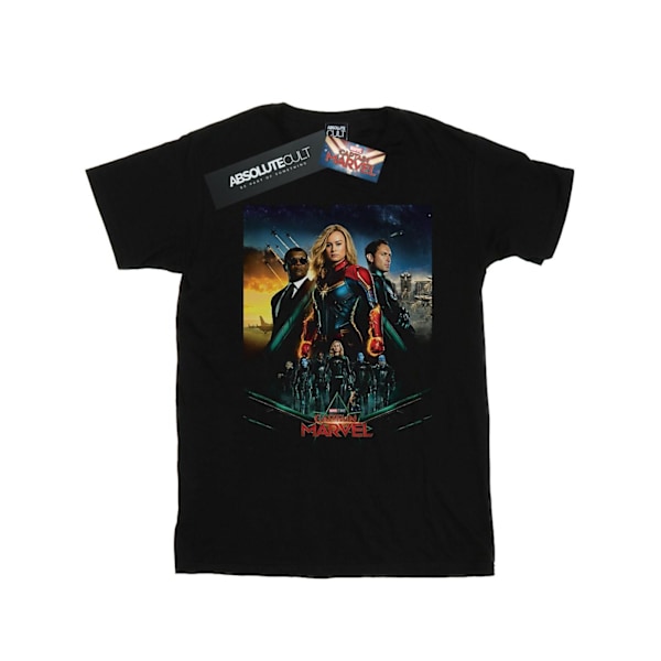 Marvel Boys Captain Marvel Movie Starforce Poster T-Shirt 9-11 Black 9-11 Years