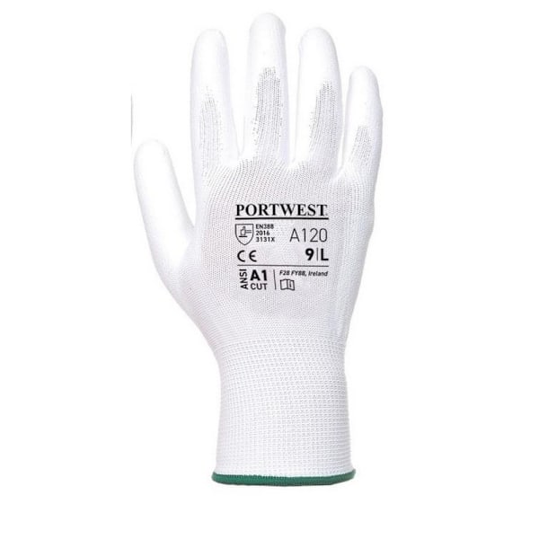 Portwest PU-belagda handskar (A120) / Arbetskläder M Vit White M