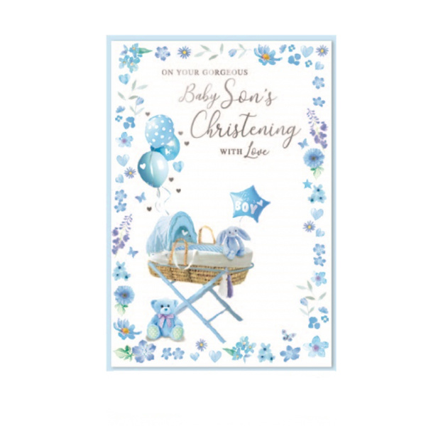 Simon Elvin Grattis till din underbara baby sons dop C White/Blue One Size